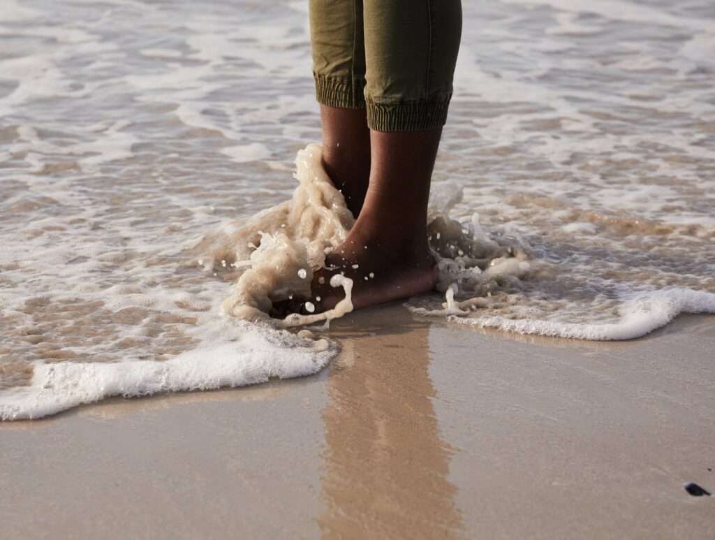 person in beach shore