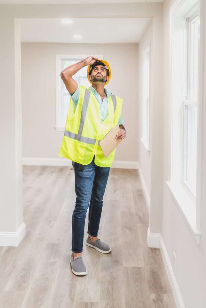 man checking house