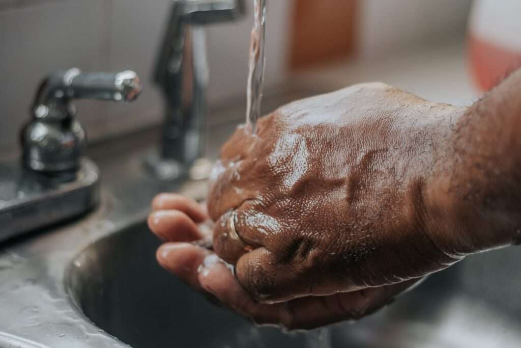 washing hands